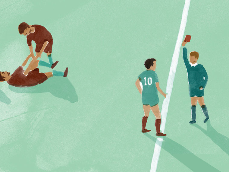 Illustration of a European football game