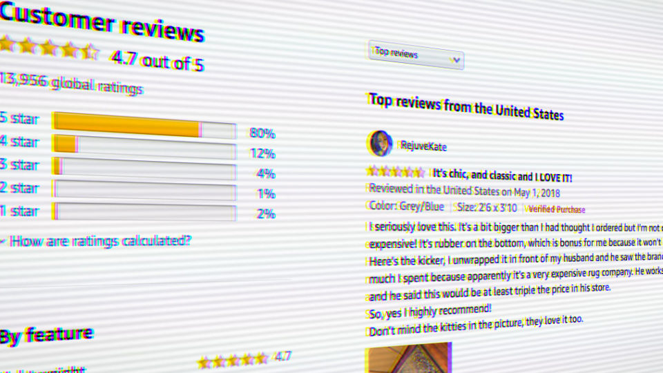 Amazon reviews with high ratings