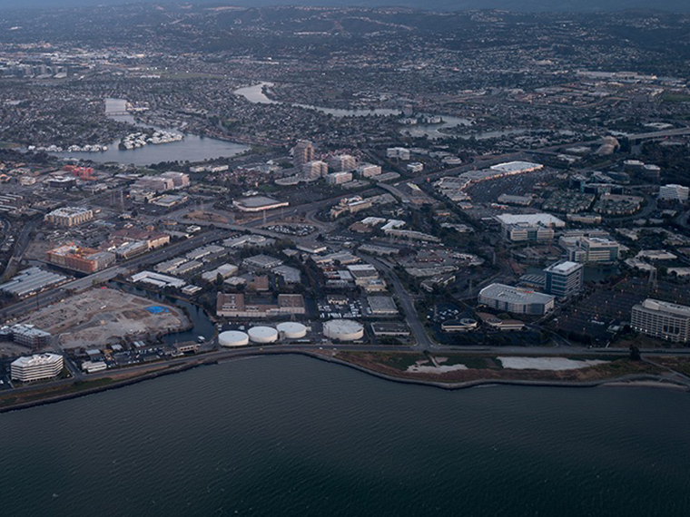 An aerial image of the Silicon Valley