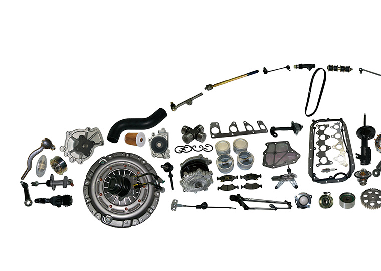 Illustration of car outline made of parts