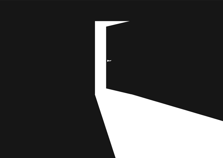 Light black door open in abstract style on dark background.