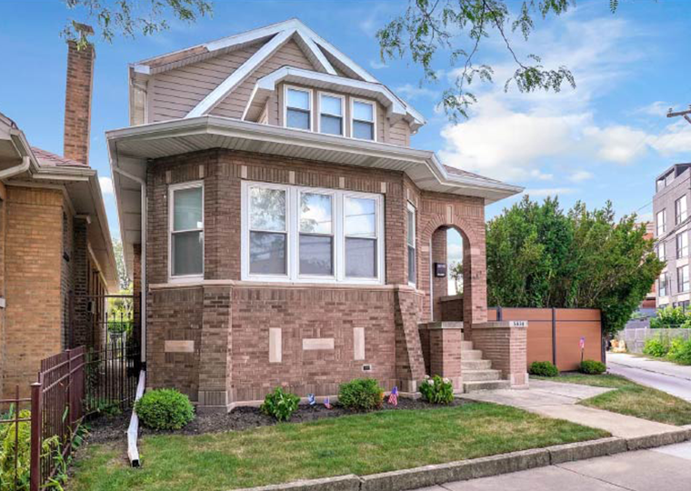 The exterior of a four-bedroom house in Chicago.