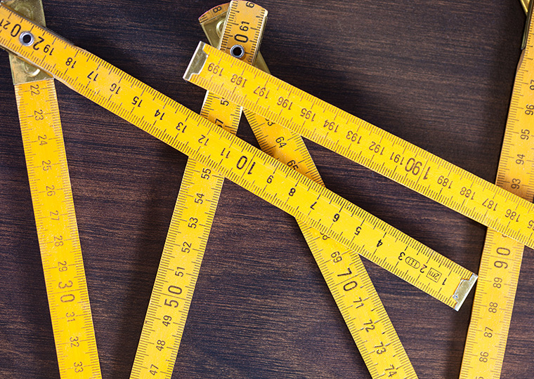 Folding rule measuring tool.