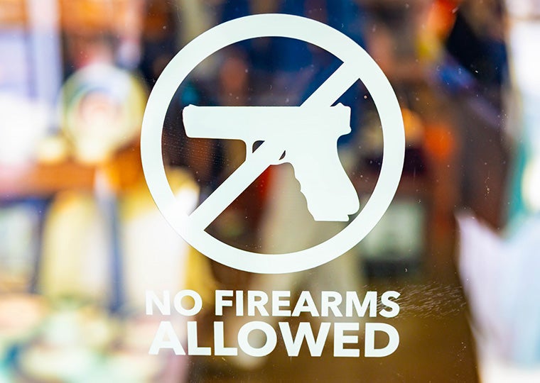 No firearms allowed sign
